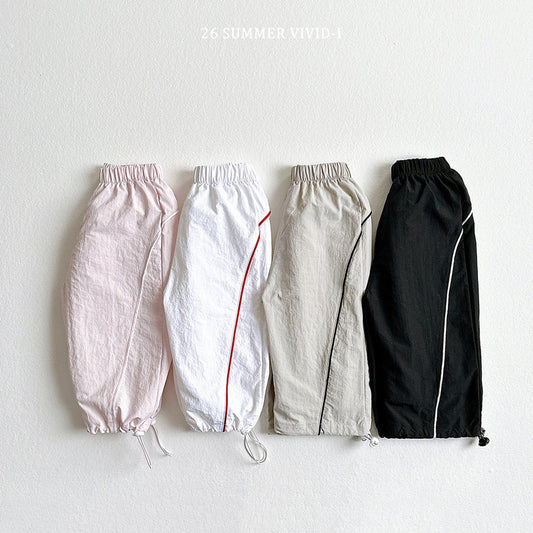 Crisp Line Track Pants Korean toddler pants in ivory made in Korea
