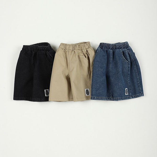 Denim Bermuda Shorts Korean toddler shorts in blue denim made in Korea