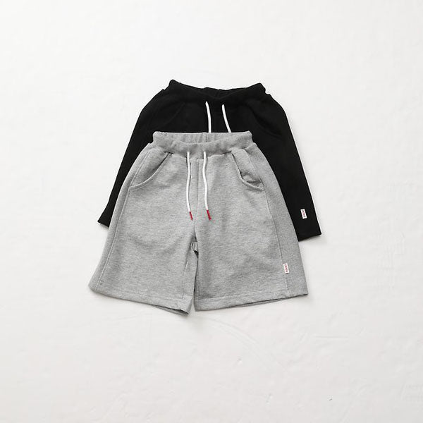 Side Rib Bermuda Pants Korean toddler pants in ash gray made in Korea