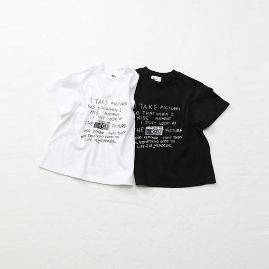Camera Lettering Tee Korean toddler t-shirt in black made in Korea