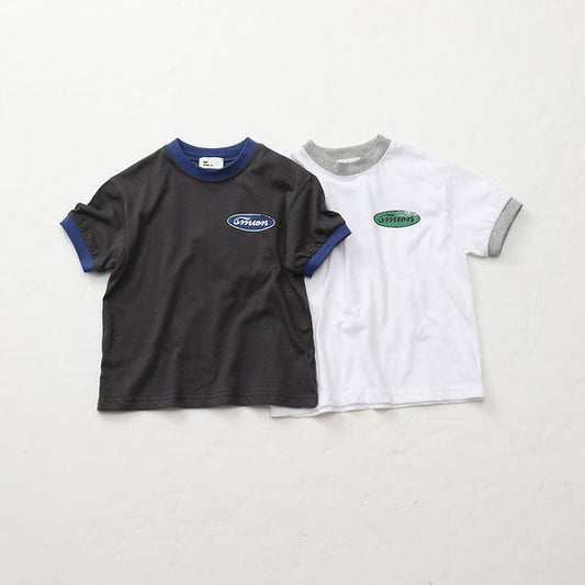 City Ringer Tee Korean toddler t-shirt in dark gray made in Korea