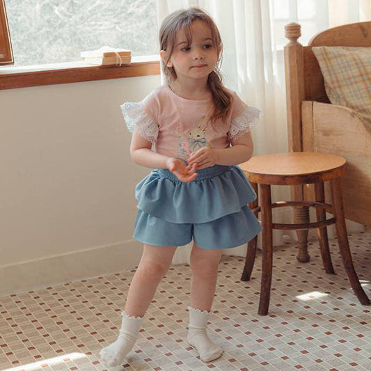 Denim Tiered Pants Korean toddler pants in denim made in Korea