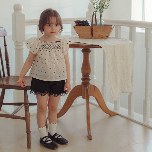 Lace Pants Korean toddler pants in ivory made in Korea
