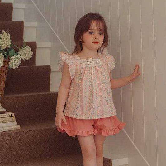 Suna Blouse Korean toddler blouse in pink made in Korea