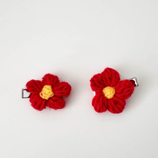 Red Flower Clip Pin
