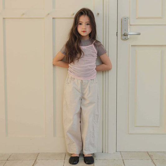Crisp Barrel Pants Korean toddler pants in cream made in Korea