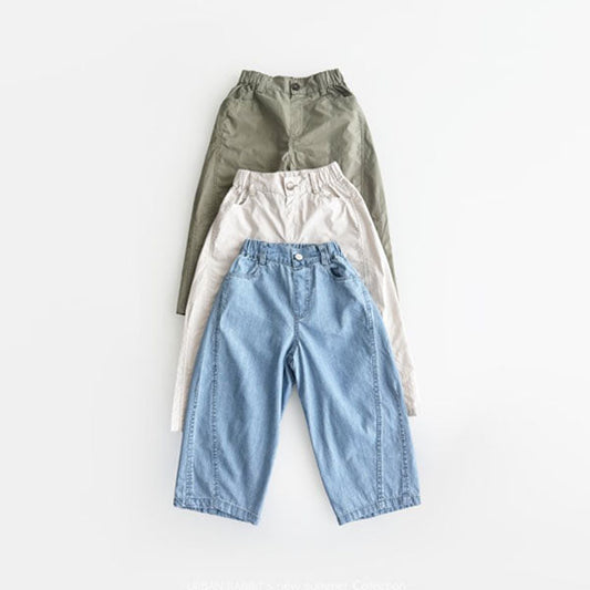 Denim Barrel Pants Korean toddler pants in light denim made in Korea
