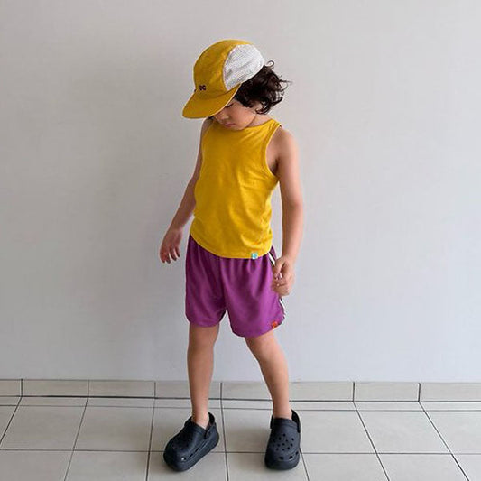 Running Cap Korean toddler accessory in mustard made in Korea