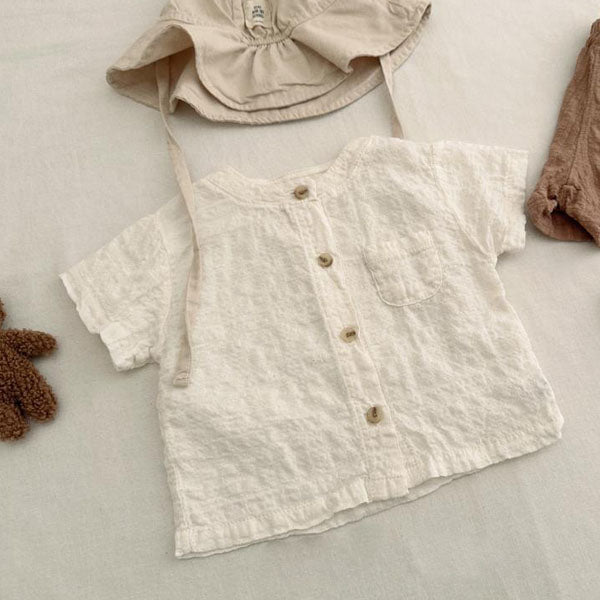Wrinkle Henley Neck Shirt(Kids)