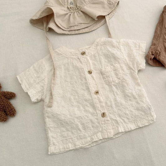 Wrinkle Henley Neck Shirt(Kids)