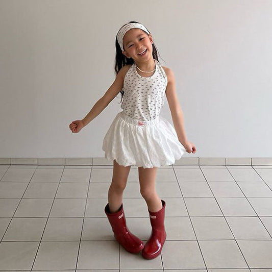Vintage Halter Top Korean toddler tops in melange made in Korea