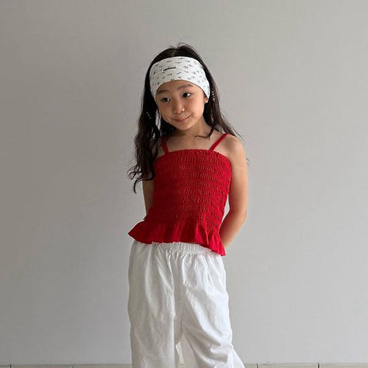 Catch Smocked Top Korean toddler tops in red made in Korea