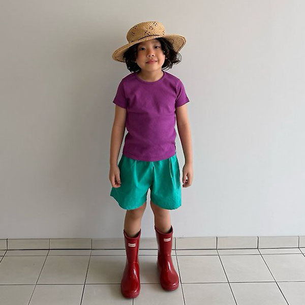 Seaweed Flakes Tee Korean toddler t-shirt in aqua made in Korea