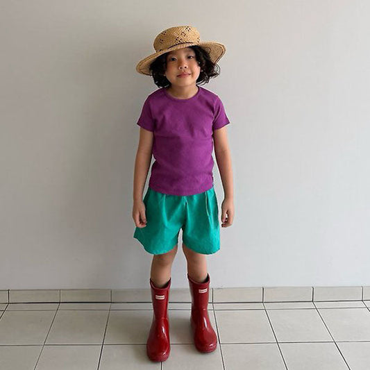 Seaweed Flakes Tee Korean toddler t-shirt in aqua made in Korea