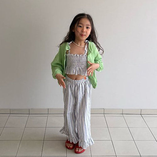 Misha Ruffle Pants Korean toddler pants in beige made in Korea