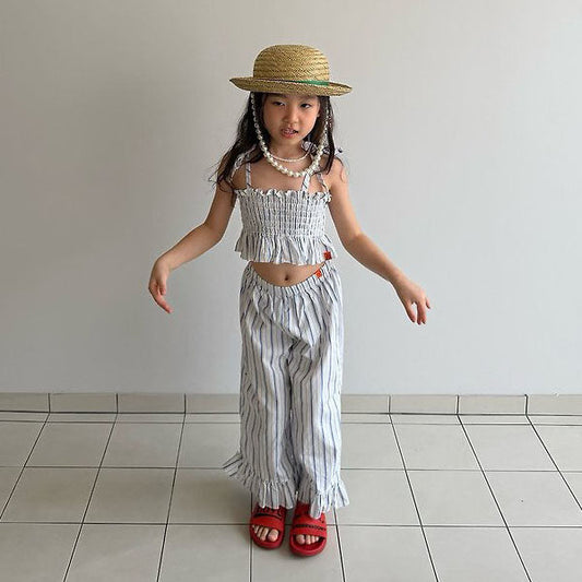 Misha Cropped Top Korean toddler tops in beige made in Korea