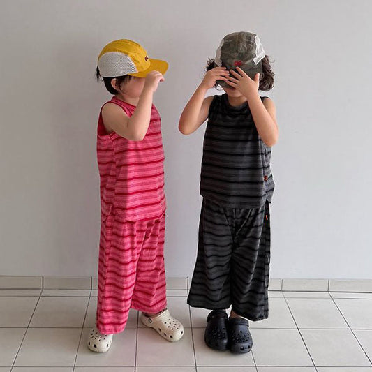 Retro Pigment Set-Up Korean toddler set in pink made in Korea