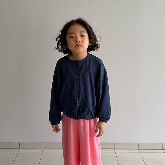 Fresh Cardigan Korean toddler sweater in navy made in Korea