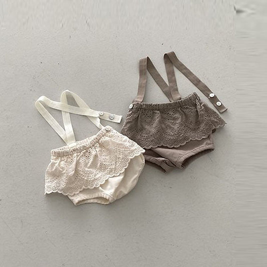 Lace Bloomers Korean infant bloomer in cream made in Korea