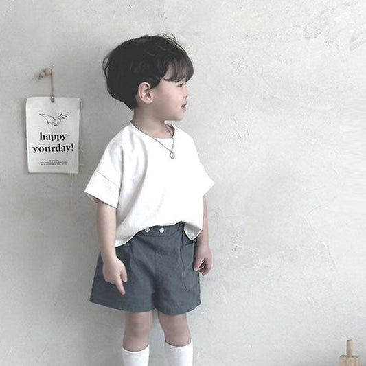 Marine Tee Korean toddler t-shirt in cream made in Korea