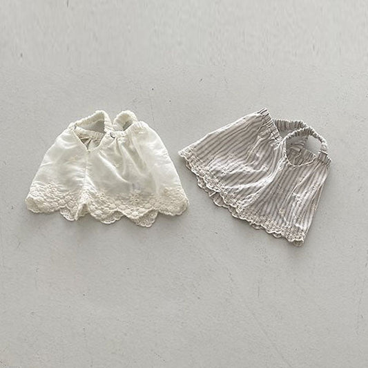 Scalop Blouse Korean toddler blouse in sheer cream made in Korea