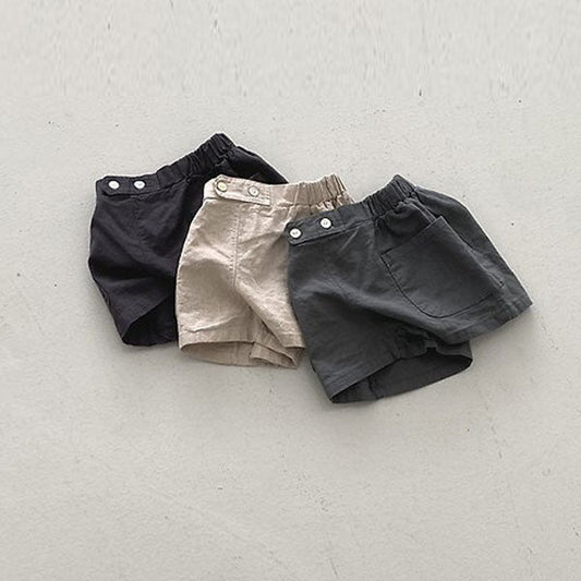 Tab Detail Pants Korean toddler pants in beige made in Korea