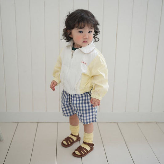 Two-Tone Jacket Korean infant jacket in yellow made in Korea