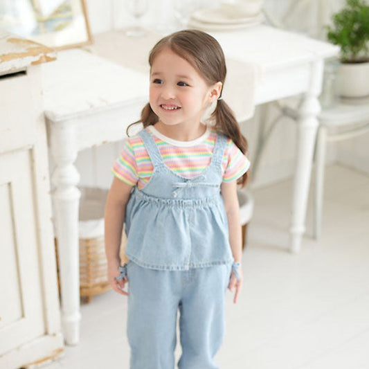 Clio Denim Vest Korean toddler jacket in denim made in Korea