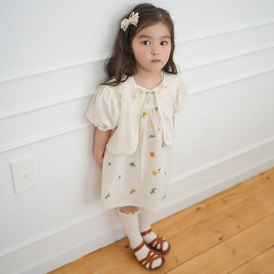 Tia Cardigan Korean toddler sweater in ivory made in Korea
