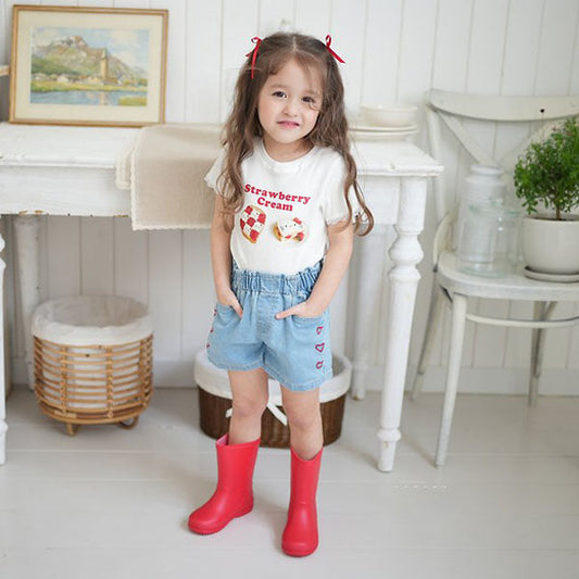 Heart Denim Shorts Korean toddler shorts in denim made in Korea