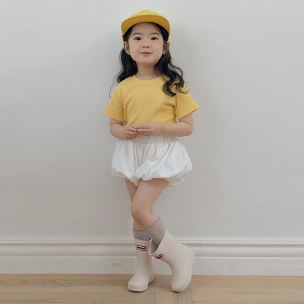 Pumpkin Shorts Korean toddler shorts in off white made in Korea