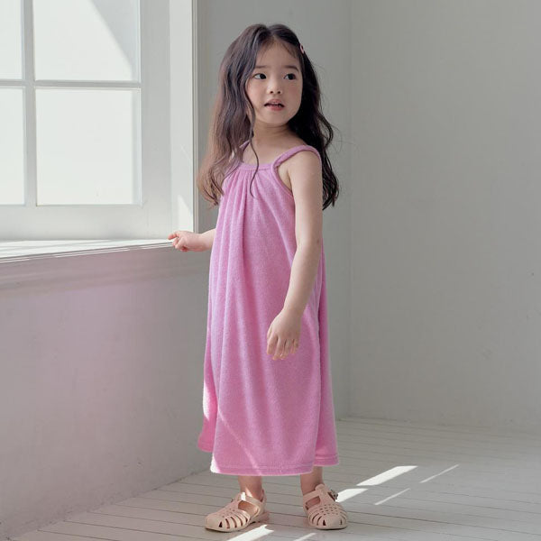 Multi Terry Dress Korean toddler dress in cream made in Korea