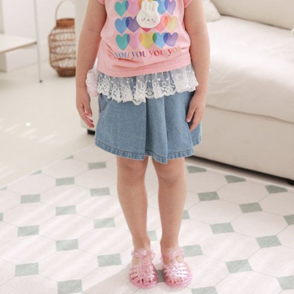 Heart Denim Skirt