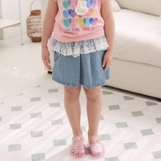 Heart Denim Skirt