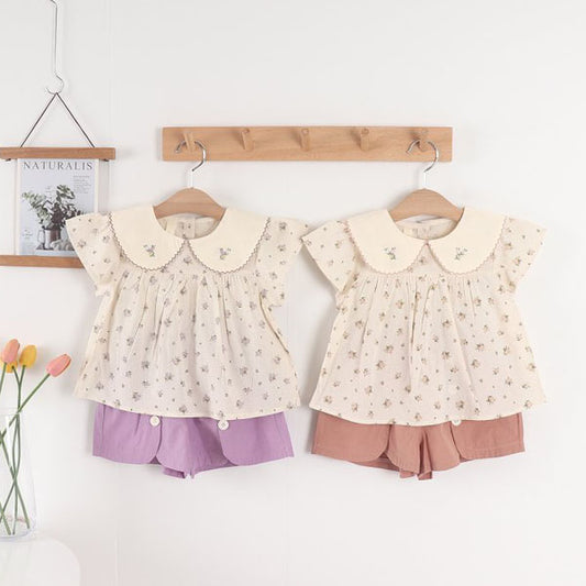 Floral Skirt Pants Top & Bottom