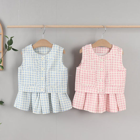 Check Skirt Top & Bottom