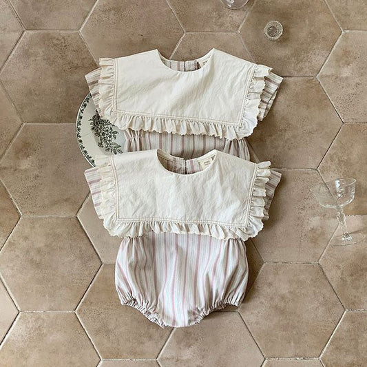Cozy Ruffle Bodysuit Korean infant bodysuit in brown made in Korea