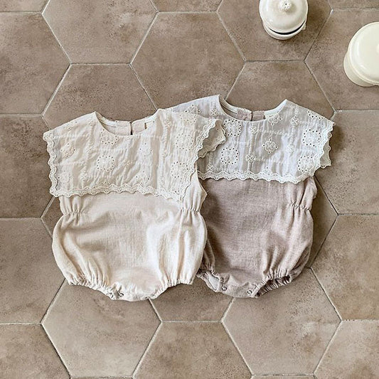 Miyu Bodysuit Korean infant bodysuit in oatmeal made in Korea