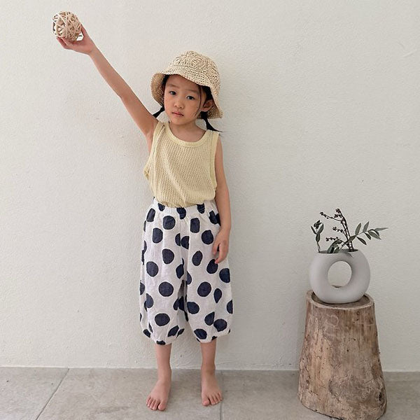 Bubble Polka Dot Pants Korean toddler pants in brown made in Korea