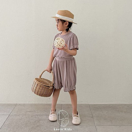 Ruffle Shorts Korean toddler shorts in cream made in Korea