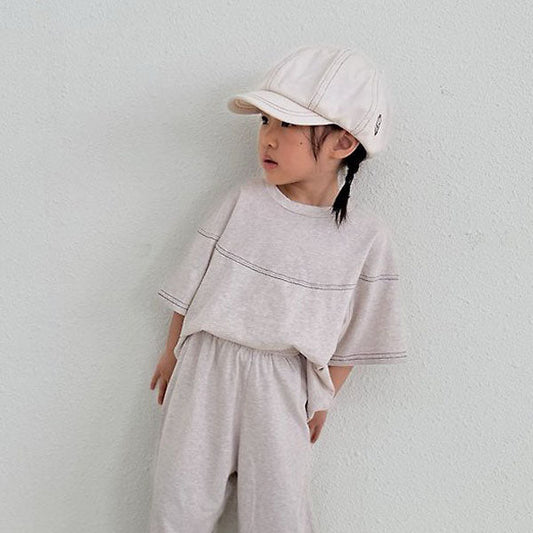 Stitch T-Shirt Korean toddler t-shirt in oatmeal made in Korea