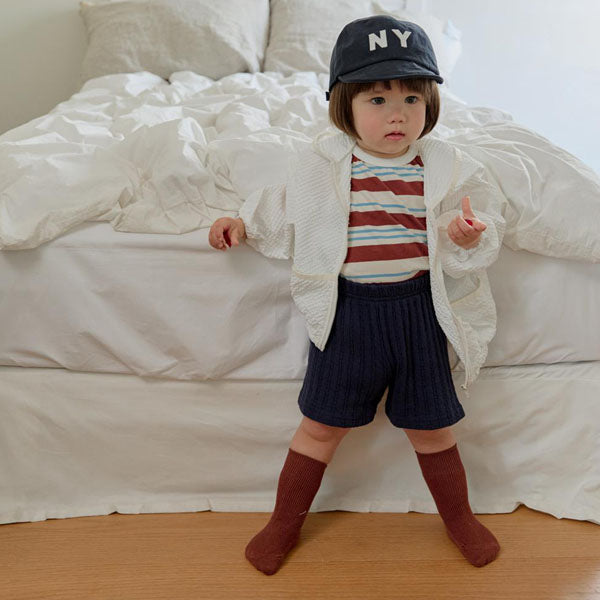 Jacquard Shorts Korean toddler shorts in brick made in Korea