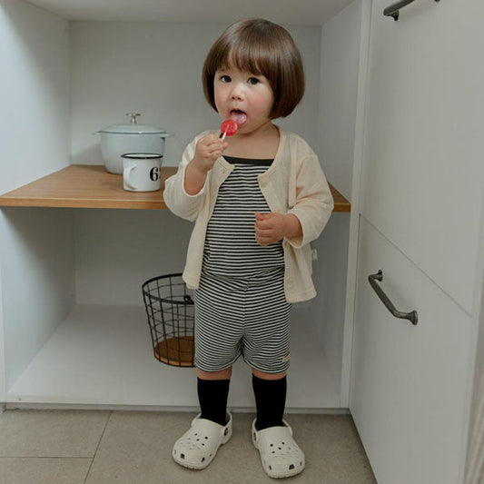 Ice Spaghetti Strap Top Set Korean toddler set in sky blue made in Korea