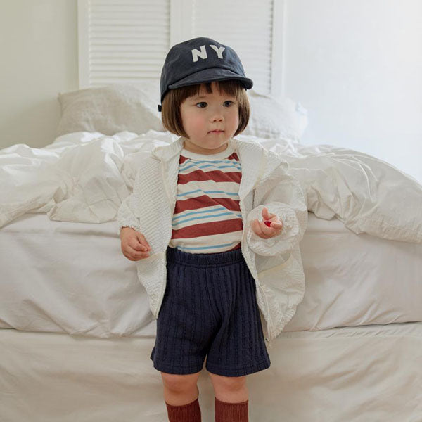 Seersucker Jacket Korean infant jacket in ivory made in Korea