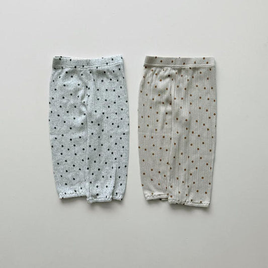 Polka Dot Balloon-Fit Pants Korean toddler pants in light heather made in Korea