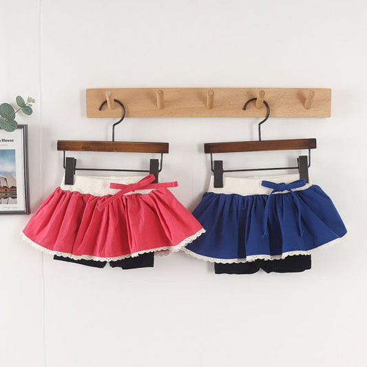 Stretch Lace Pleated Skirt