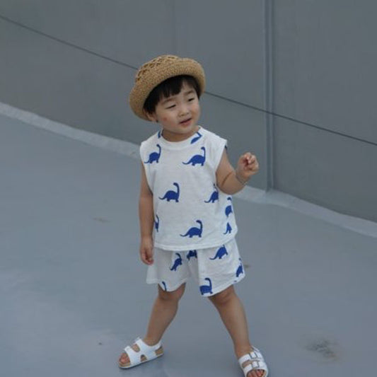 Sleeveless Dinosaur Top & Bottom Set