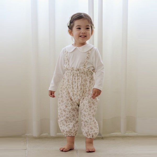 B Flower Suspender Pants