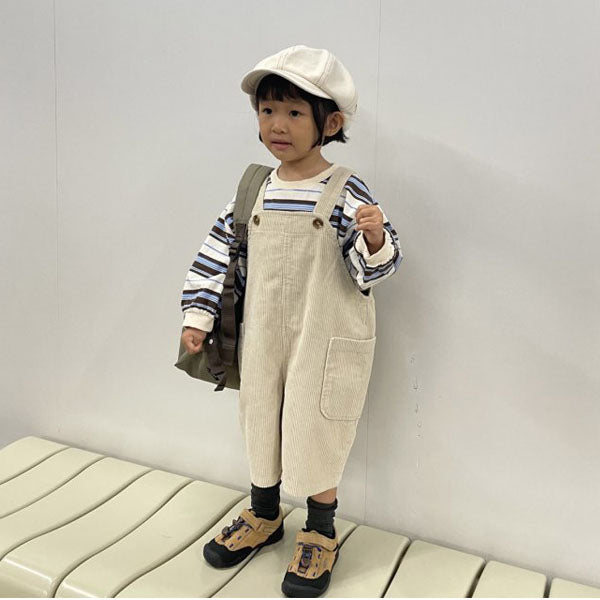 Corduroy Suspender 6-Part Pants