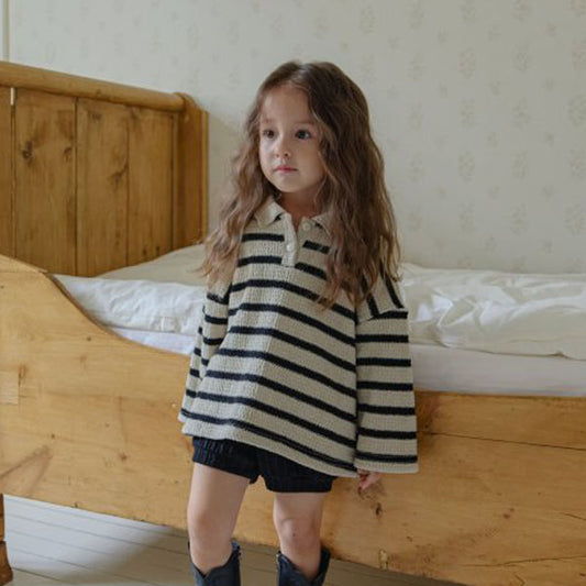 Stripe Knit Collar Tee